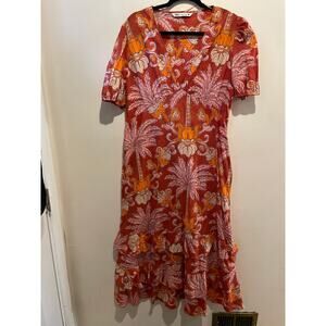 Zara floral print short sleeve layered maki dress size XXL